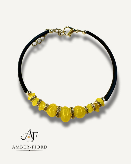 Bransoletka z Bursztynami-Jasna - Wysyłka 24H