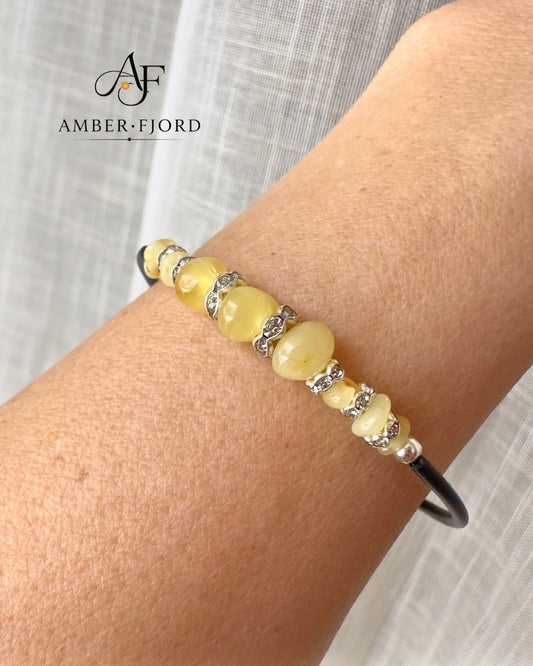 Bransoletka z Bursztynami-Jasna - Wysyłka 24H