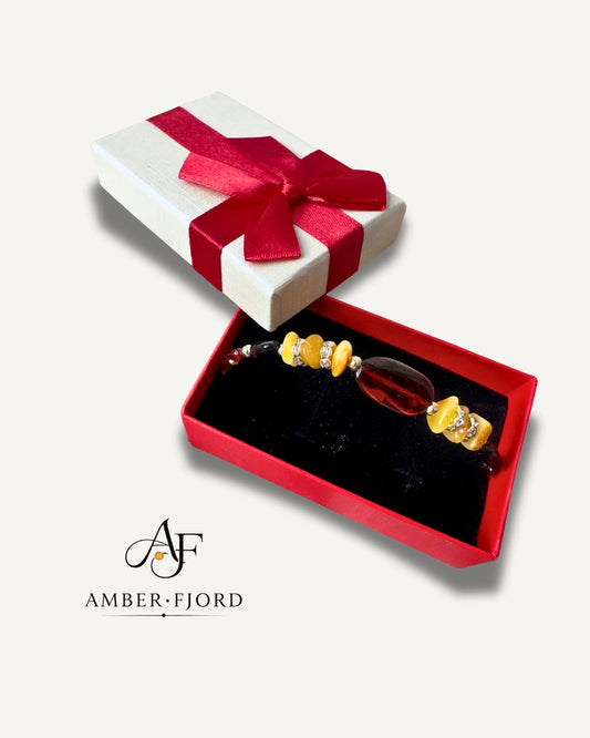 Bransoletka z Bursztynami- Duży kamień-Wysyłka 24H